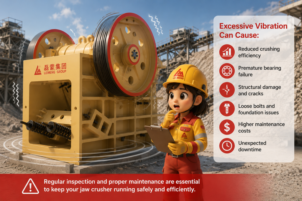 excessive jaw crusher vibration during crushing operation