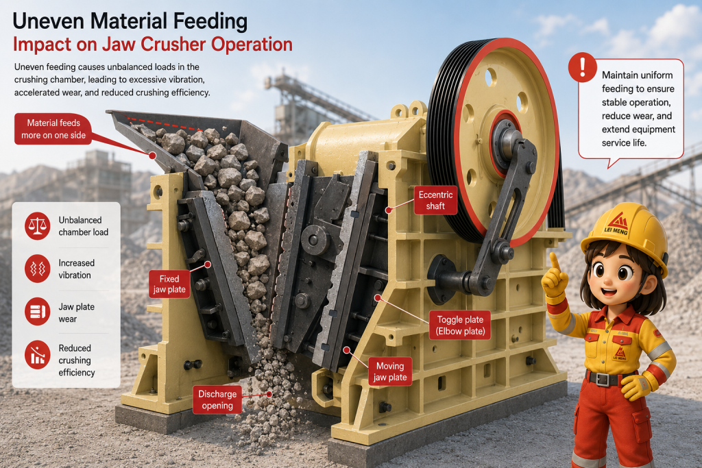 uneven feeding causing jaw crusher vibration