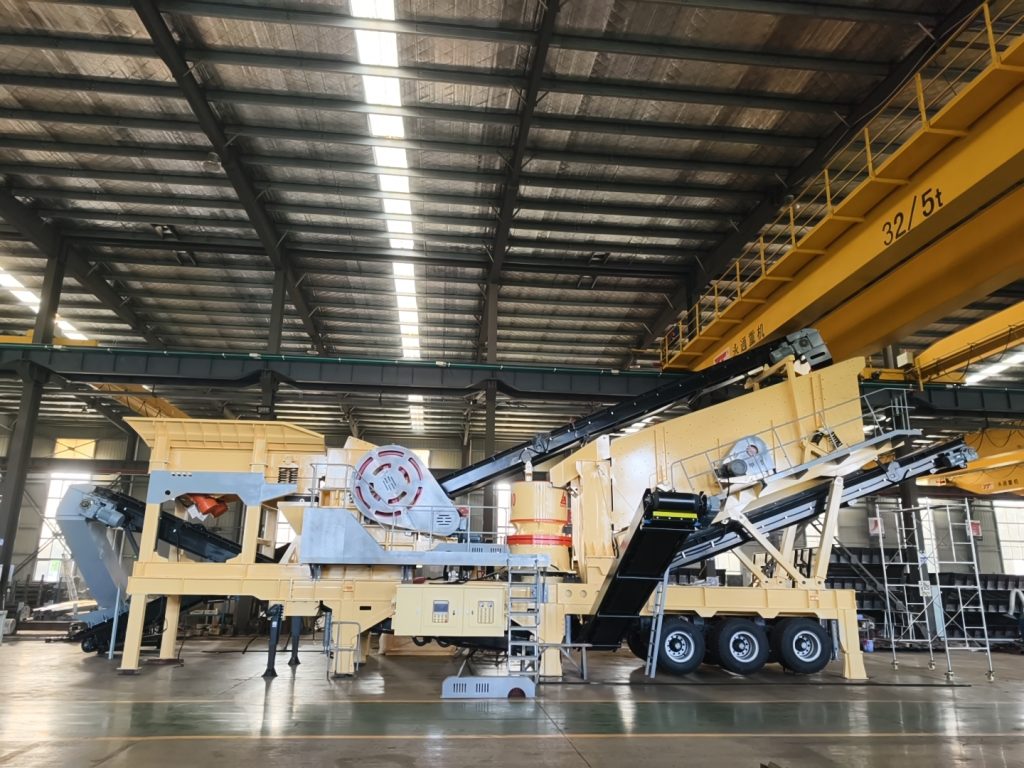 LTH150-4 four in one mobile crushing plant with jaw crusher cone crusher and screening system for aggregate production