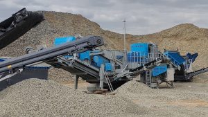 European aggregate crushing site with LDHPY-400BR crawler cone crusher